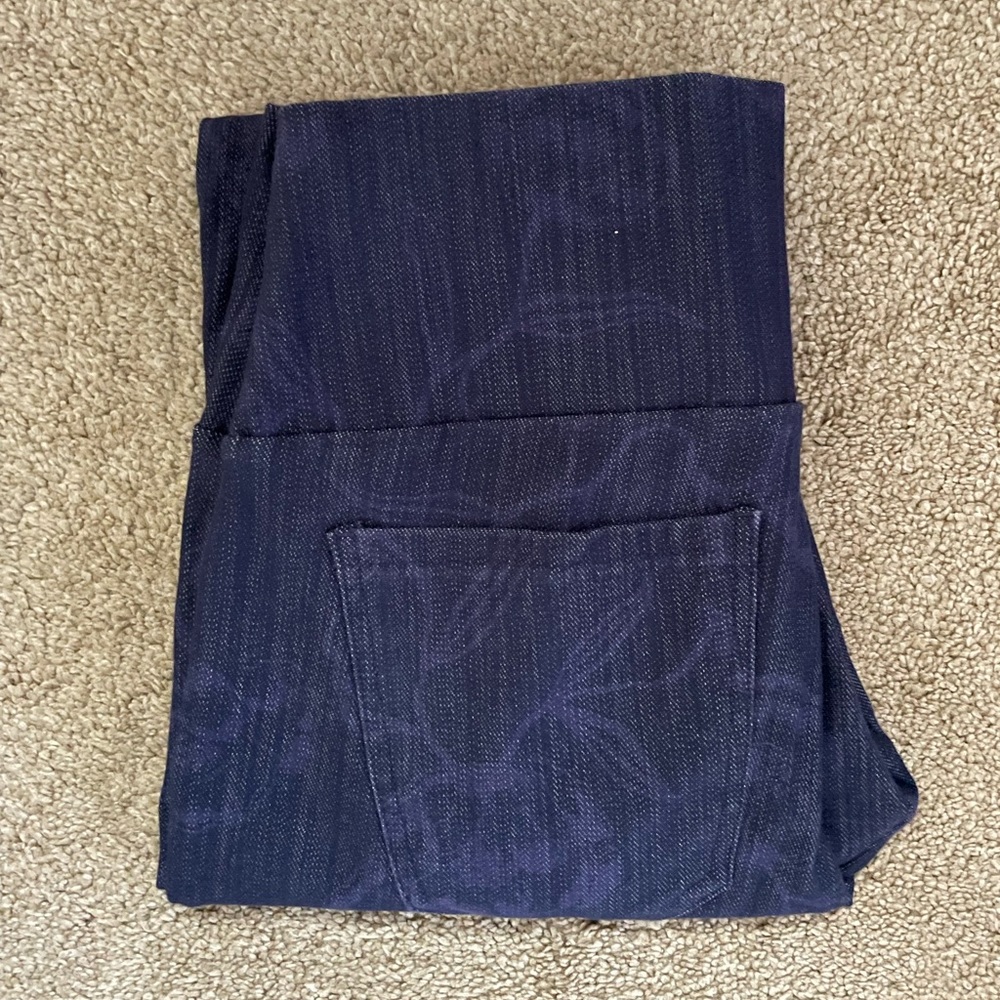 Jeggings. Blue with a hint of a floral pattern. Size medium.